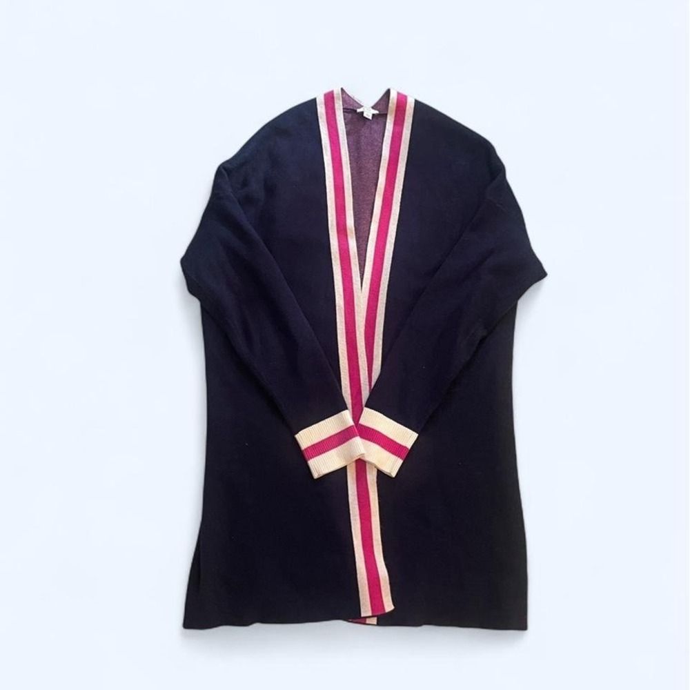 Navy pink white knit cardigan size L by‎ Crown & Ivy